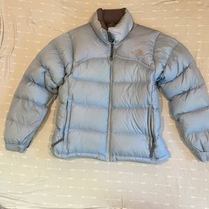 North Face Women’s light blue puffer jacket